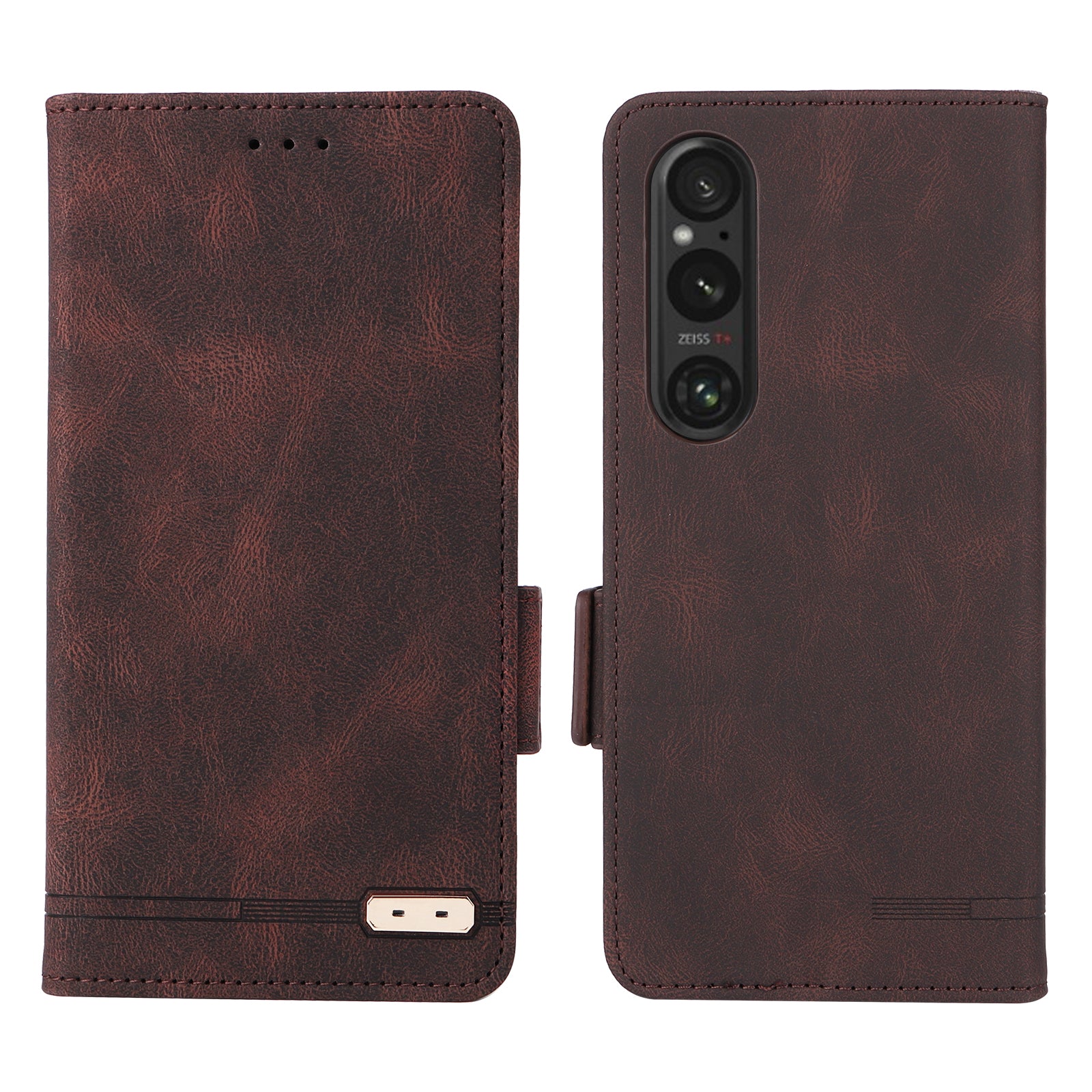 For Sony Xperia 1 VI Phone Case Hardware Decor PU Leather Flip Stand Wallet Cover For Sony Xperia 1 VI Phone Case Hardware Decor PU Leather Flip Stand Wallet Cover